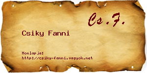 Csiky Fanni névjegykártya
