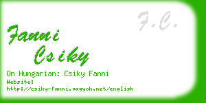 fanni csiky business card